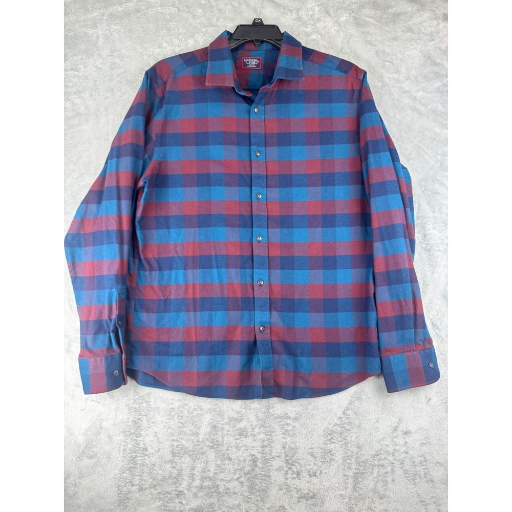 UNTUCKit Men's‎ Slim Fit Wrinkle Free Plaid Flannel Button Down Shirt X Large